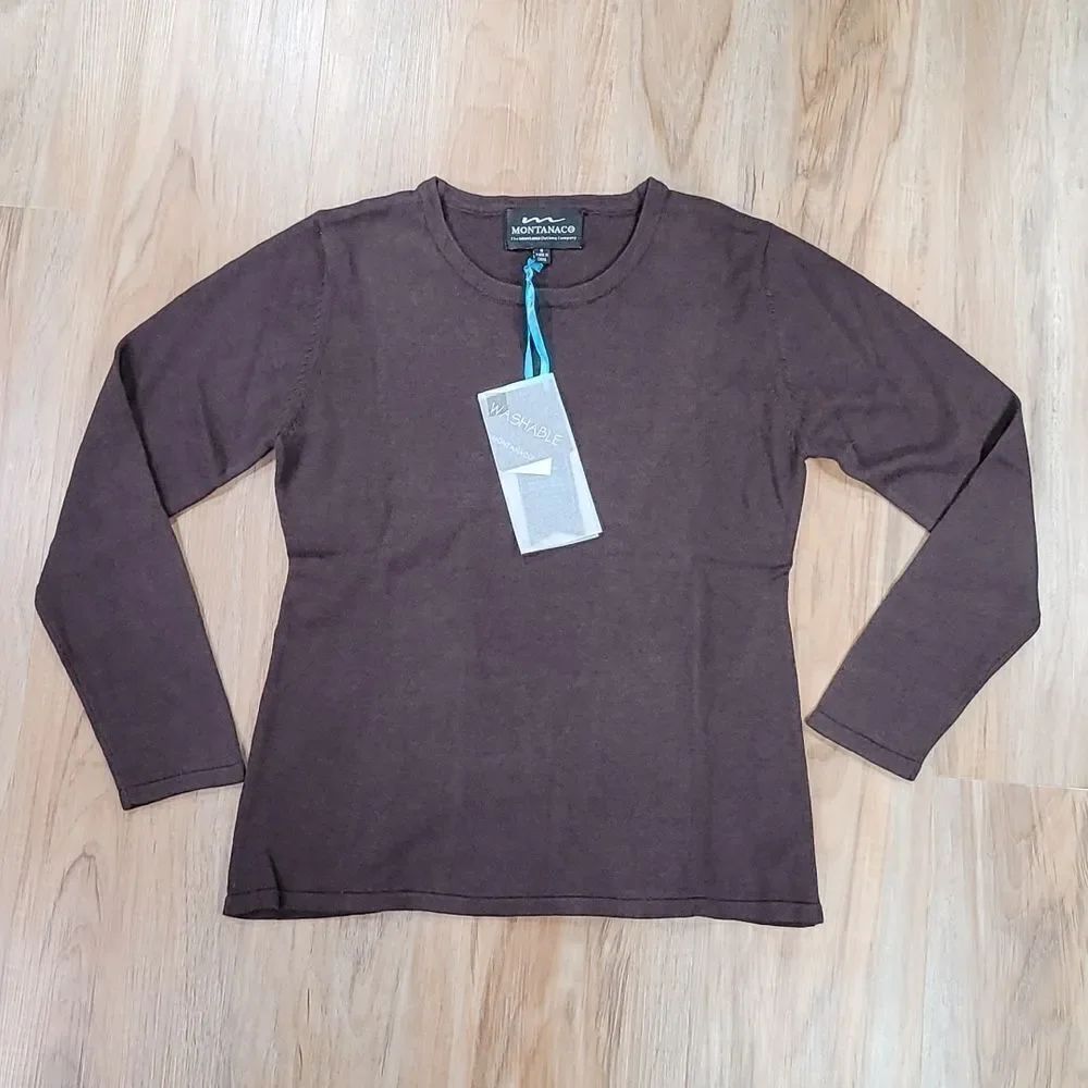 🔹️NWT Montana Co. Brown Lightweight Long Sleeve Sweater Small